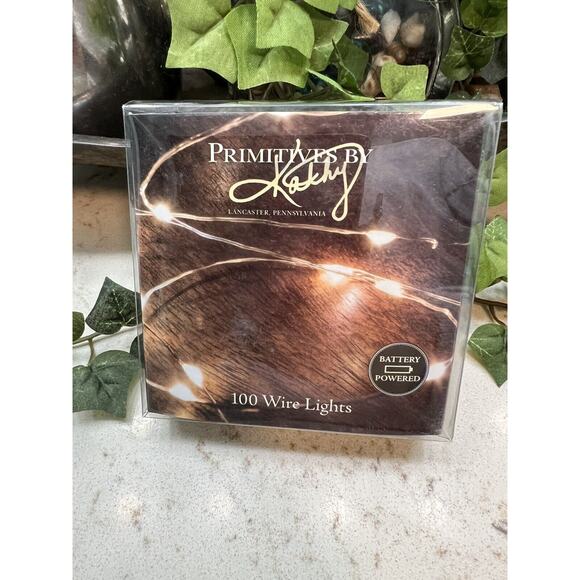 Primitives by Kathy Copper Wire Lights Battery Powered 100 Lights 6 Hour Timer - Picture 1 of 3